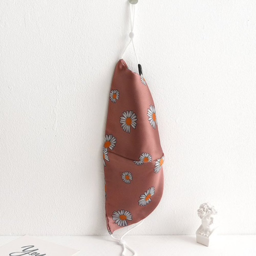 Adorable Silky Reusable Fashion Face Mask  - Floral Pink